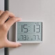 Yuanzu thin magnetic refrigerator kitchen electronic clock student dormitory digital alarm clock multifunctional electronic temperature temperature table clock black 8218 (magnetic/swing/wall hanging)