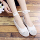 Weizhi ancient style Hanfu women's old Beijing cloth shoes ethnic style inner heightening lace embroidery cocked head WZ5002 white 37