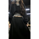 Han Lujiao (Hanlujiao) Robe d'automne Nouveau style 2025 Femme associée à un ensemble complet de robe de robe de petite sexe de style collégial Suit noir Suit en noir [ensemble en trois pièces] L [Recommandé 108-120Jin [Jin est égal à 0,5 kg]]]