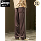 
JEEP SPIRIT2024 autumn and winter new heavyweight thin velvet men's loose wide-leg casual pants workwear American high street sports sweatpants Q829 dark gray L