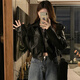 森莲娜（SENLIANNA）2025年春秋季最新款皮衣短外套女士装休闲风小个子上衣服30-40岁 黑色 M 98-108斤