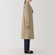 Muji (Muji) Style des femmes, pas facile d'obtenir de l'eau, un manteau à double boutonnage, une veste de ventre, l'automne de mi-longueur, Beige M 160 / 84a