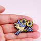 UHFR Ukrainian color sunflower bird brooch cartoon metal badge badge