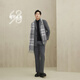 Ordos 1980 autumn and winter pure cashmere water pattern men's comfortable and versatile long scarf, elegant gray 190cmX30cm