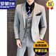 ROMON Men's Suit Suit Men's Business Casual Slim Korean Formal Small Suit Young Groom Wedding Dress New Product Dark Gray Suit+Pants+Vest Three-piece Set+