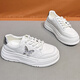 Sipuwang (Sipuwang) Zapatos blancos para mujeres 2025 Nuevo otoño Autumn Breatable Fino grueso Suele liviano Sports y zapatos casuales JX829 Silver 36