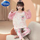 Disney Girls Pyjamas Kinder langärmelige dünne Frühlings- und Herbst mittelgroße Kindermädchen-Heimkleidung 2024 Neues reines Baumwollset 2 m-ST-11304 8 Größen (100-110) cm
