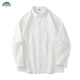 顶峰保罗（Dingfengbaoluo）日系纯色简约长袖衬衫男春秋休闲叠穿高级翻领外套DFC02白色L
