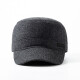 Wet red makeup middle-aged and elderly hats for men in autumn and winter, warm baseball old hats for the elderly, middle-aged duck caps, woolen ear protection hats, black adjustable (56-60CM)