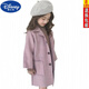 Disney (DISNEY) Girls' Autumn and Winter Medium and Large Children's Woolen Coat Korean Style Children's Fashionable Mid-Length Imitation Cashmere Windbreaker Jacket Trendy Pink Back Buttoned Woolen Coat 150