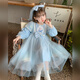 Annie Youer Elsa Princess Dress Girls Autumn Skirt 2025 Spring and Autumn New Frozen Girl Elsa Dress Autumn Blue 110
