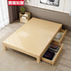 No bedside bed frame double bed solid wood bed 1.8m double bed tatami bed frame modern simple 1.2 simple single bed for rental 1.5m (tatami) solid wood model 30 high 1.8 meters wide * 1.9 meters long