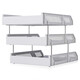 Deli layered file rack File disk three-layer file seat storage box File frame Vertical file storage rack Desktop bookshelves student book stand office desk rack supplies [classic hot product Three-layer file seat - gray] 9209