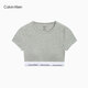 Calvin Klein Underwear [Modern Gravity Belt] Women's ck Wristless Light Sports Inner T-Shirt Bra QF7213AD P7A-Coconut Blue Gray M Recommended 75B-85A
