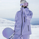 Kufeng 2024 new ski suit for men and women, outdoor waterproof single and double plate warm workwear, outdoor couple style snow suit, Aurora Purple Suit S