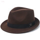 Wanhongda hat men's winter high-quality pure lamb wool top hat young and middle-aged autumn and winter warm top hat for men middle-aged and elderly high-end 100% main material woolen wool top hat brown 58-60cm