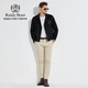 Raidy Boer/雷迪波尔【羊毛双面呢】男机车款翻领夹克外套3024-70 黑色  175/50/L