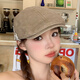 American retro star forward hat for women British casual simple versatile face-showing beret painter newsboy hat