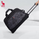 Hermes travel bag large-capacity trolley bag expandable portable travel bag folding trolley bag short-distance boarding bag black