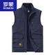 Romon Vest Men's NOUVEAU MEN'S NOUVEAU 2025 PRINTEMPS ET AUTOM ÉTÉ SUMBRE Large taille Multi-Pocket Vest Outdoor Work Gitre Derre Drying Horse Clip Men 677 Black XL