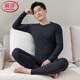 Langsha Cotton Sweater Men's Autumn Clothes Autumn Pants Set Autumn and Winter New Slim Youth Thin Line Clothes and Line Pants Thermal Underwear for Men