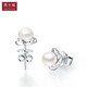 Chow Tai Fook Fresh Petals 925 Silver Pearl Stud Earrings, Diameter Approximately 6-6.5mmAQ32344