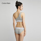 Calvin Klein内衣【摩登引力带】女士ck可卸垫单肩带无钢圈背心文胸QF7007AD P7A-椰青灰 M 推荐75B-85A