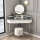 First painted corner dressing table integrated cabinet bedroom light luxury triangle dressing table dressing table led light small apartment storage furniture 0.6 meters dressing table (free makeup stool)