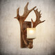 Shusheng European wall lamp indoor foyer Nordic retro industrial style deer antler lamp personalized creative living room aisle American antique deer head decoration B3036-black