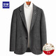 Romon Wool Suit Men's Korean Slim Casual Suit Jacket Men's Autumn and Winter Thick Youth and Middle-aged Solid Color Business Light Luxury Double-sided Woolen Single Suit Men's Gray 180