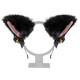 Haiyiduo Halloween headband cat ears bell headband plush Japanese bow headdress cat girlfriend anchor Lolita black fur pink bow-golden bell