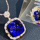 Yuxi Jewelry 43.69 carat collectible sugar tower tanzanite pendant necklace for women, noble and luxurious, 18K gold set with diamonds, with certificate