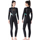 Xuanhai 3mm thickened diving suit women's one-piece swimsuit long-sleeved autumn and winter swimming warm and cold-proof clothing snorkeling suit jellyfish suit 9457-2 black thick 3mm L