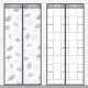 Door curtain air conditioning room insulation in winter warm and windproof home winter windproof partition plastic self-absorbing magnet printed leaf gray [top widened by 4 cm Velcro] 90*200cm