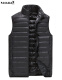 PAOLIDA Down Vest Men's 2020 Winter New Korean Style Slim Vest Stand Collar Lightweight Down Jacket Black XL
