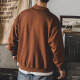 Back to explore the American 320g heavyweight sweatshirt for men in autumn trendy brand 2023 new polo collar retro sports tops for men in spring and autumn dark coffee color M (100-120Jin [Jin equals 0.5 kg])
