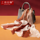 Shanghai Story Silk Scarf Women's Gauze 100% Mulberry Silk Scarf Shawl Gift Box Teacher's Day Gift Birthday Flower Shadow Brown