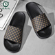 Woodpecker 2025 brand summer new retro British style flip-flops men's breathable outer non-slip slippers new 677 diamond lattice black 39