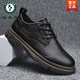 Woodpecker Herrenschuhe für den Herbst 2024 Neue trendige Business Britisch -Casual Lederschuhe Schwarze Arbeitskleidung Herbstschuhe Low Top Martin Boots Schwarz Brown 43