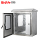 仟特不锈钢双门配电箱 户外内外两层门防雨箱 防水电控柜带透明玻璃窗 300*400*250