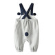 Auro Mesa baby clothes for spring and autumn boys and girls pure cotton cartoon bear overalls cute one-piece overalls light gray 90cm/1-2T