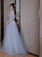 Ayub Evening Dress Feminine Banquet Temperament Light Luxury Art Exam Host Ceremony Birthday Light Blue Long Style m
