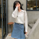 Langyue Women's Autumn Solid Color Long Sleeve Shirt Women's Korean Style Loose Casual Student Top LWCC197222 White L
