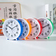 Elderly large-character clock desktop display clock face clear bedside student children desktop 2024 latest alarm clock 8016 round blue
