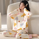 
Langsha (langsha) pajamas for women in spring and autumn pure cotton thin cartoon bear plush winter and summer ladies cute long-sleeved home clothing set J15125 red cartoon bear spring M [recommended 80-100Jin [Jin equals 0.5 kg]]