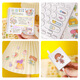Patterns without repeating hand account stickers children's girls stickers hand account long stickers girl heart Korean version tape DIY Guka children's decorations students toys cane material hand account waterproof stickers - 2 packs - 40 pieces