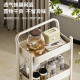 Monet Bear Kitchen Storage Rack Floor-standing Mobile Trolley Foldable Snack Rack Multi-layer Storage Rack No-installation Storage Rack [Ivory White] No-installation required Open and use