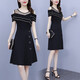 WeiLuoXuan (WeiLuoXuan) 2025 summer new dress for women with ruffle off-shoulder mesh splicing fashionable light luxury temperament covering belly 6231 picture color L Recommended 98-115Jin [Jin equals 0.5 kg]