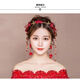 Rong Xia toasting dress, simple and atmospheric red Chinese style bridal headband, simple and high-end bespoke wedding dress, hair accessories for women, headdress + ear hooks