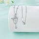 Lao Fengxiang platinum necklace pt950 gemstone water drop tassel butterfly adjustment set chain for girlfriend and wife birthday gift platinum about 5.1g